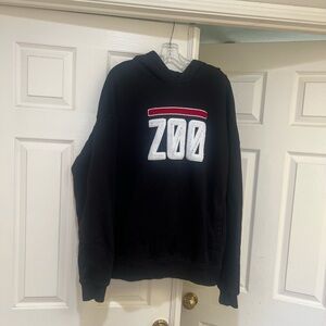 RAW GEAR Black Hoodie Men Large Zoo ‎ Logo Pullover heavyweight